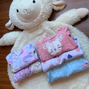 0-3M fall winter baby fleece sleeper bundle